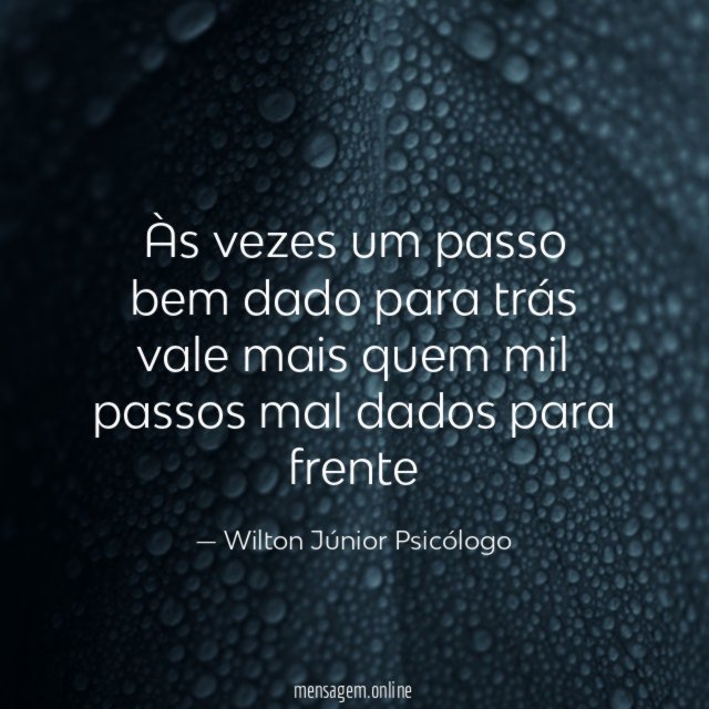 Às vezes um passo bem dado para trás