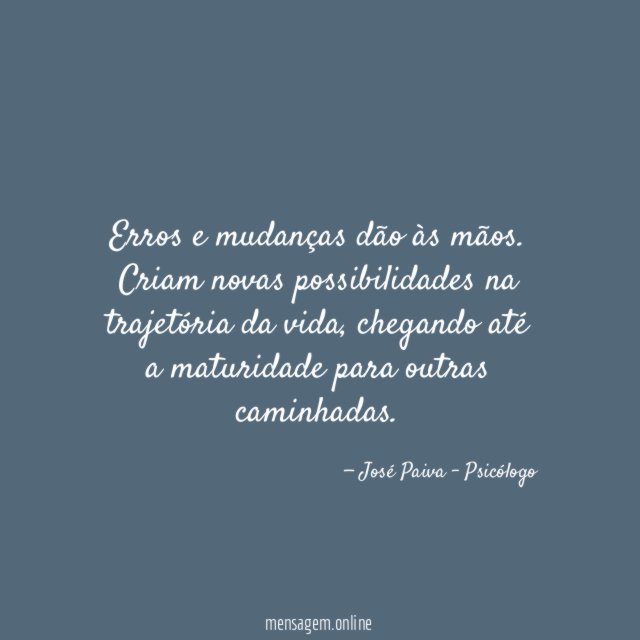 Erros e mudanças dão às mãos
