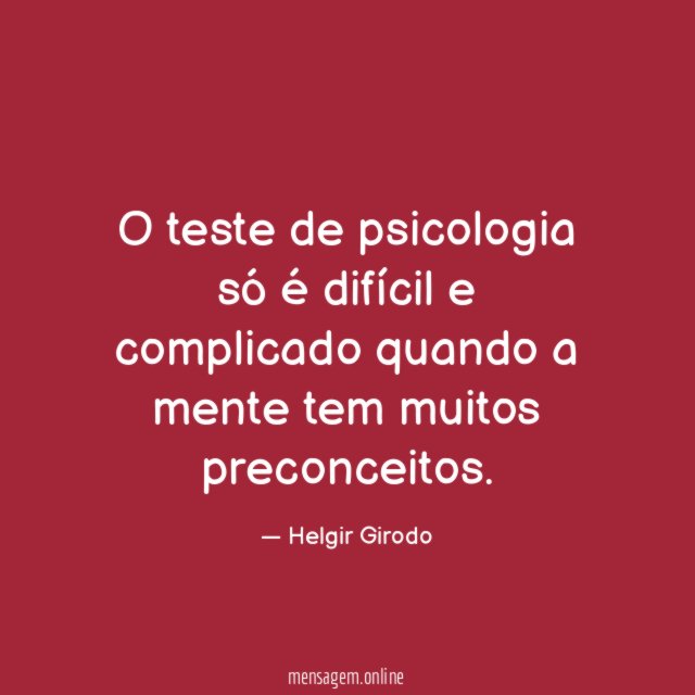 O teste de psicologia só é difícil