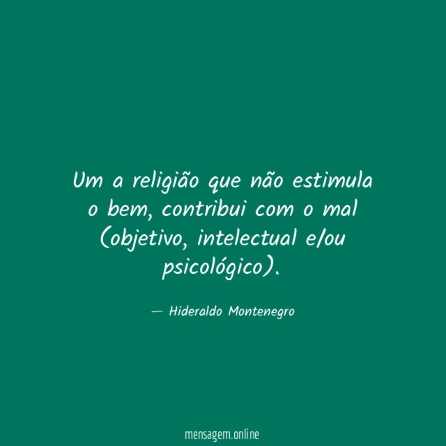 Um a religião que não estimula o bem