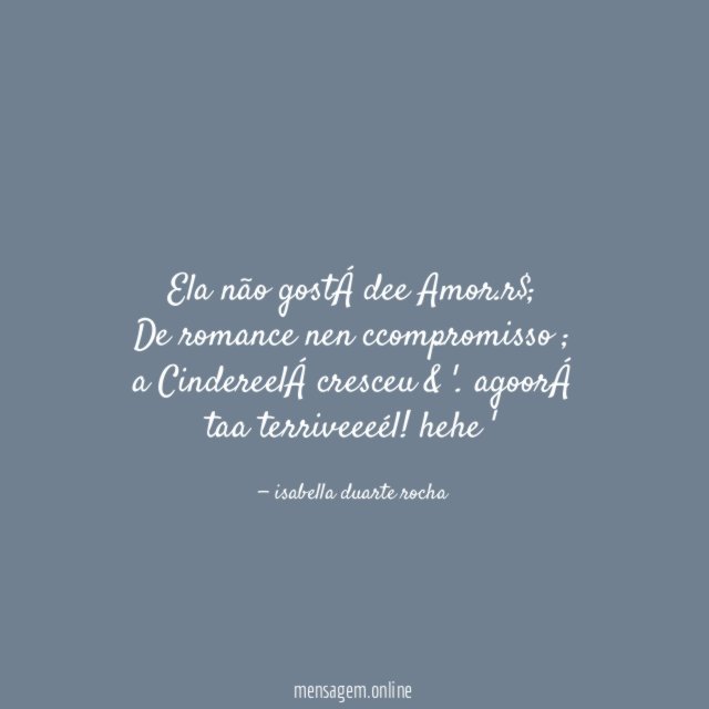 ela não gostÁ dee Amor