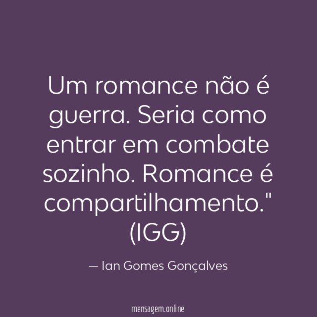 Um romance não é guerra