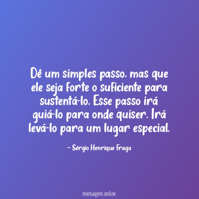 Dê um simples passo