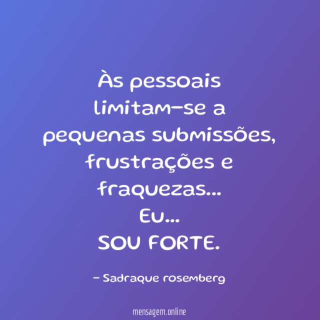 Às pessoais limitam-se a pequenas submissões