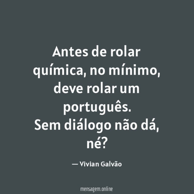 Antes de rolar química