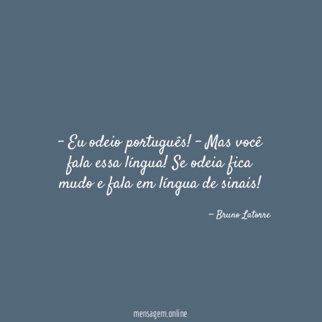 Eu odeio português
