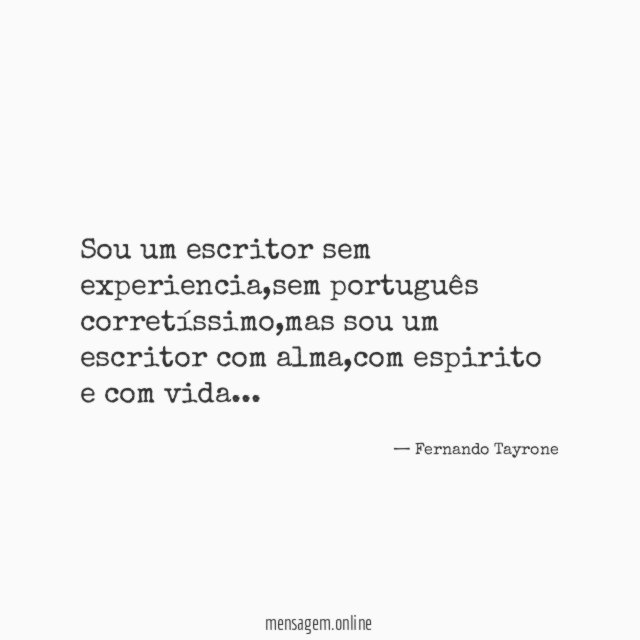 Sou um escritor sem experiencia