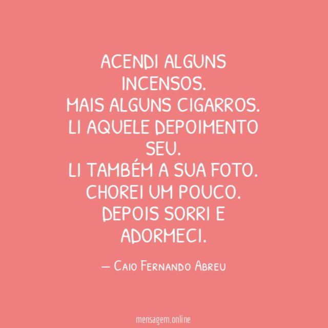 Acendi alguns incensos.
