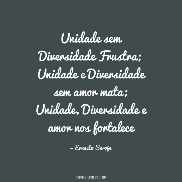 Unidade sem Diversidade Frustra