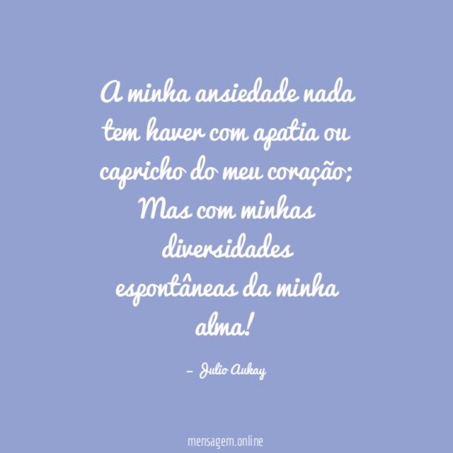 A minha ansiedade nada tem haver com apatia