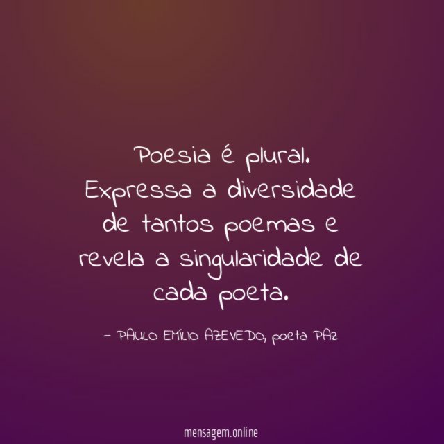 Poesia é plural