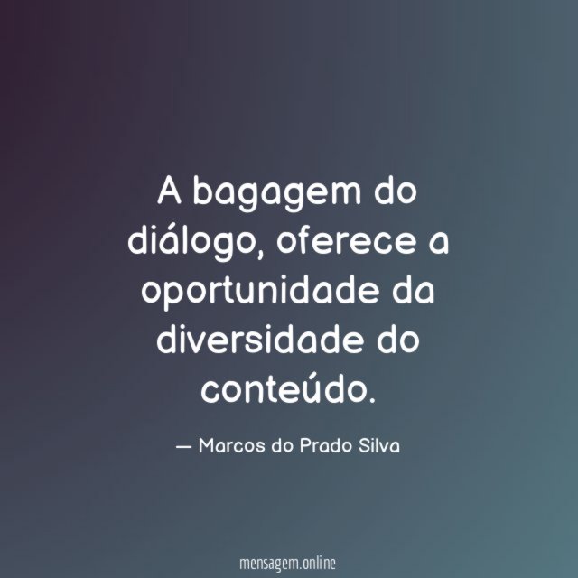 A bagagem do diálogo