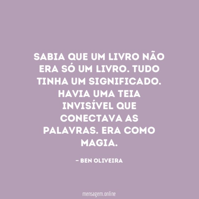 Sabia que um livro não era só um livro