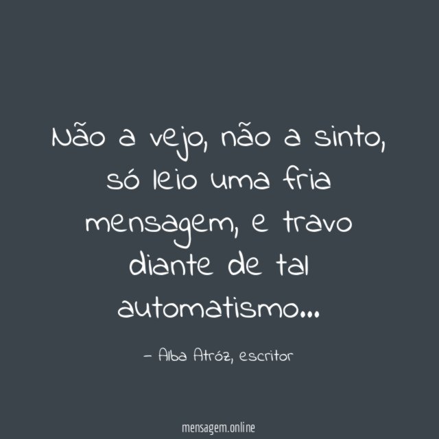 Não a vejo