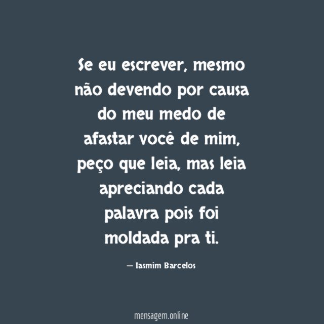 Se eu escrever