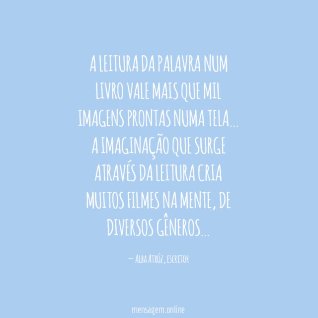 A leitura da palavra num livro vale mais