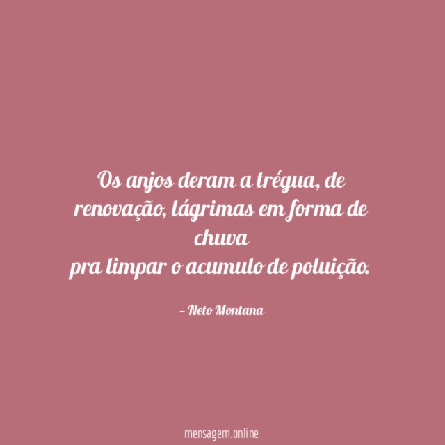 Os anjos deram a trégua