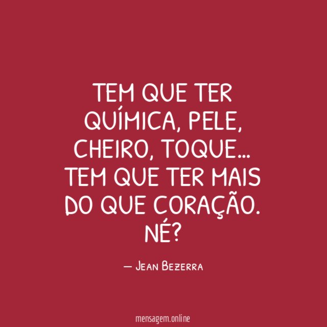 Tem que ter química