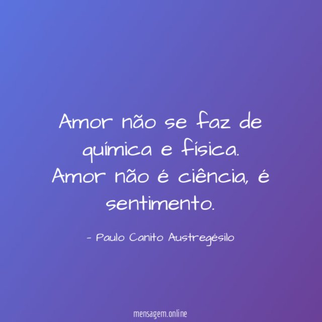 Amor não se faz de química e física