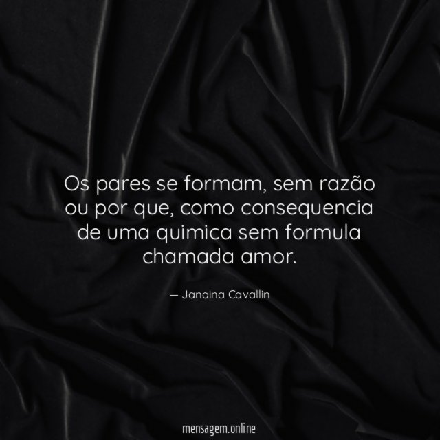 Os pares se formam