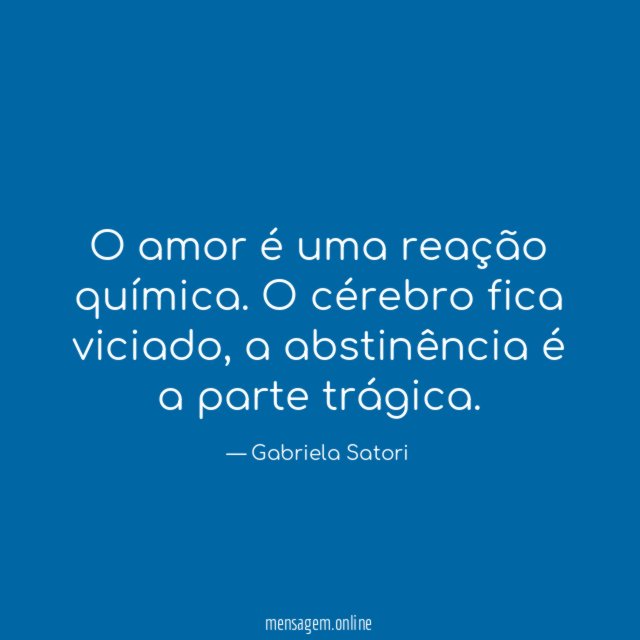 O amor é uma reação química