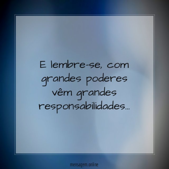 E lembre-se