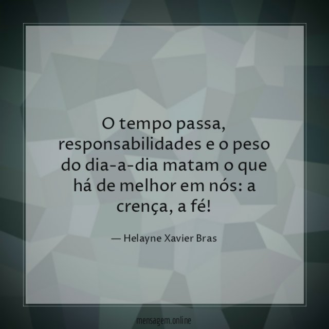 O tempo passa