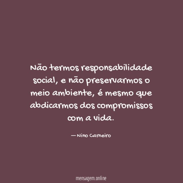 Não termos responsabilidade social