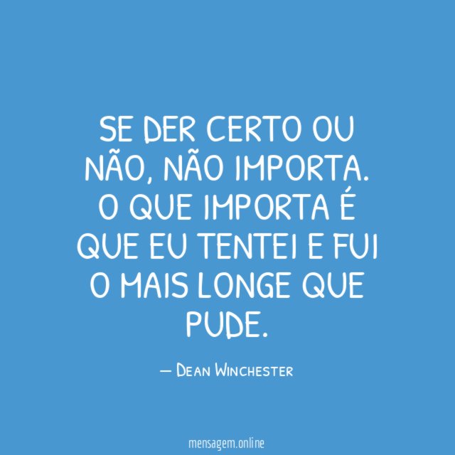 Se der certo ou não