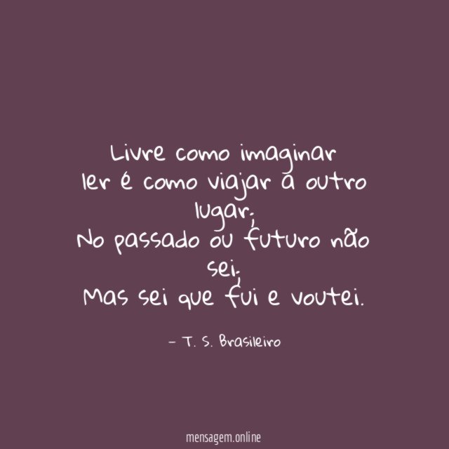 Livre como imaginar ler é como viajar a outro lugar