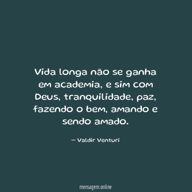 Vida longa não se ganha em academia