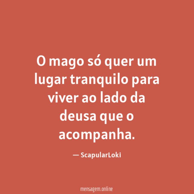 O mago só quer um lugar tranquilo para