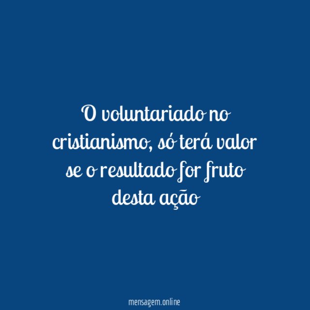 O voluntariado no cristianismo