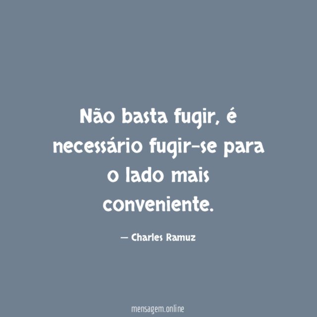 Não basta fugir