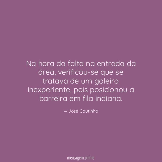 Na hora da falta na entrada da área