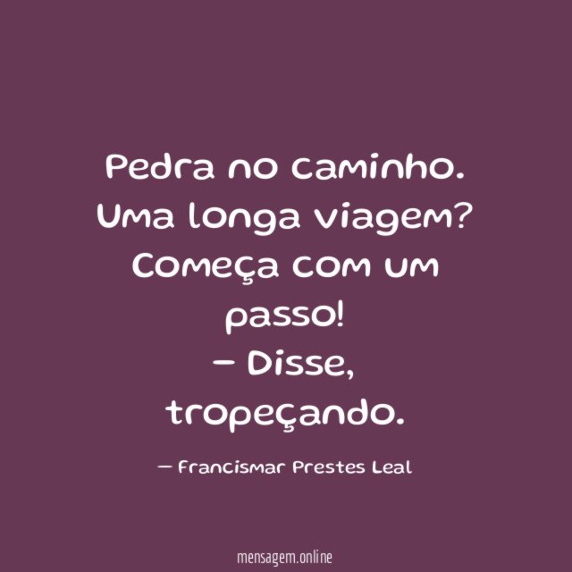 Pedra no caminho.