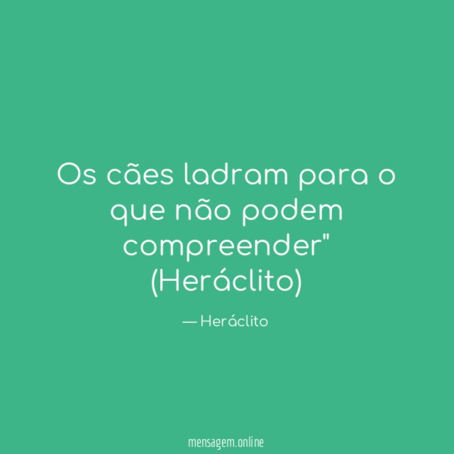 Os cães ladram para o que não podem