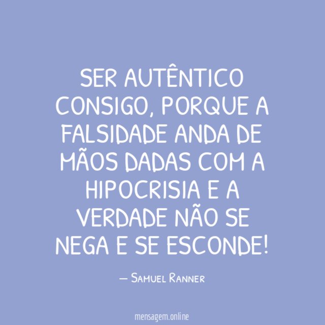 Ser autêntico consigo