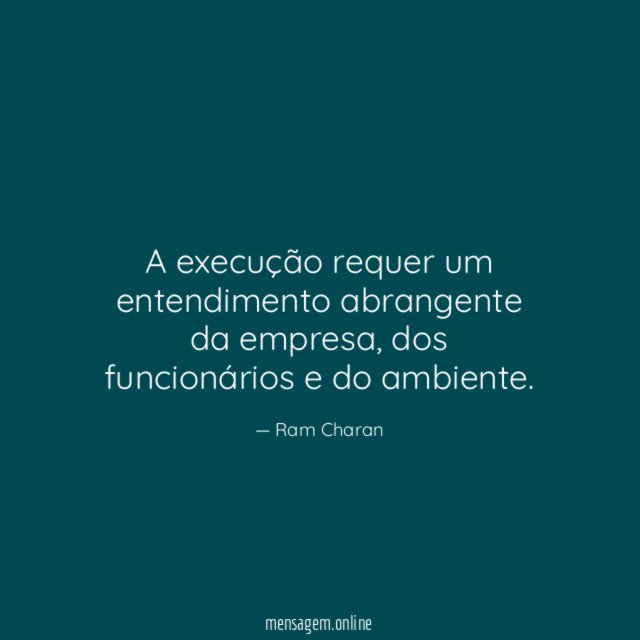 A execução requer um entendimento abrangente da empresa
