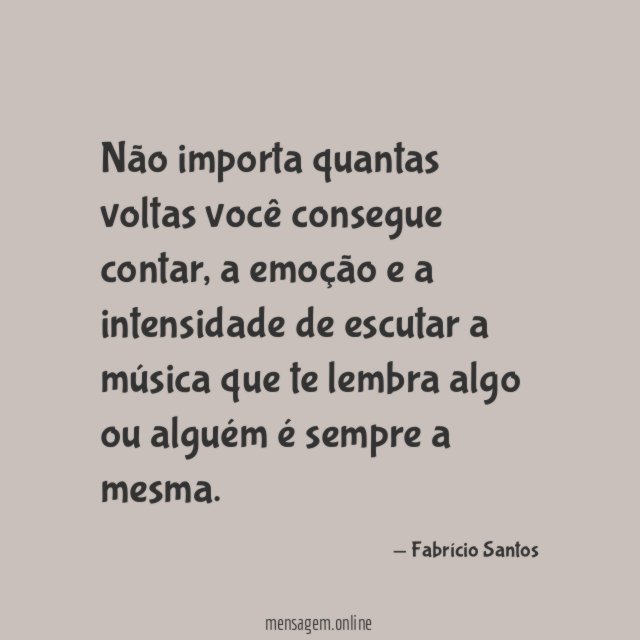 Não importa quantas voltas você consegue contar