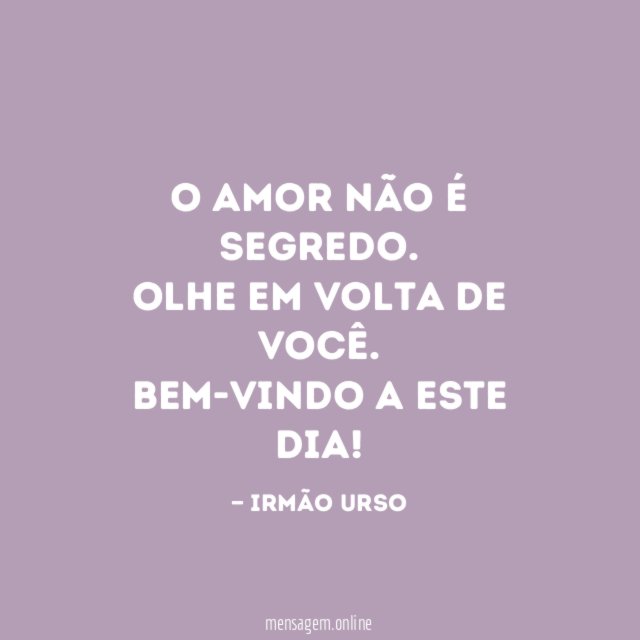 O amor não é segredo