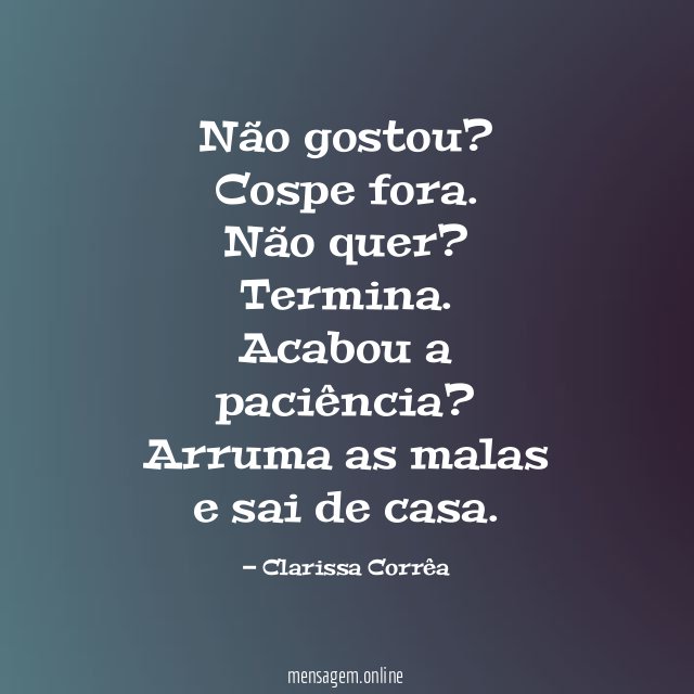 Não gostou