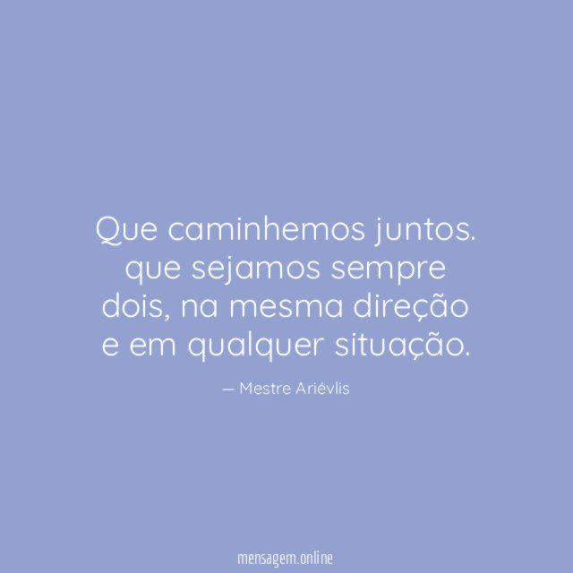 Que caminhemos juntos