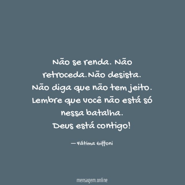 Não se renda