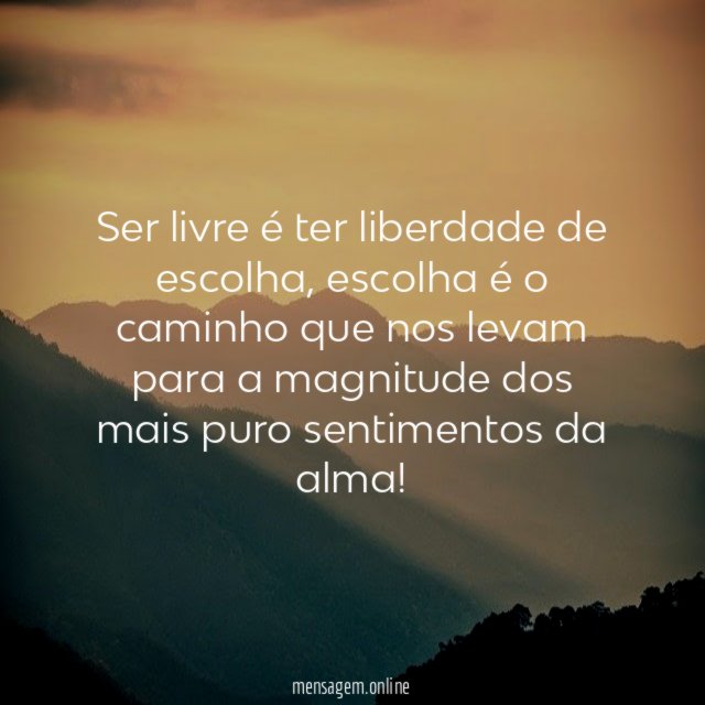 Ser livre é ter liberdade de escolha