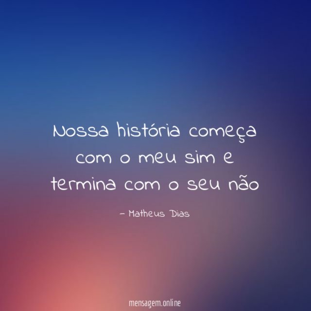 Nossa história começa com o meu sim