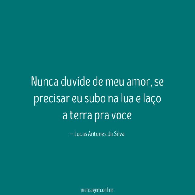 Nunca duvide de meu amor