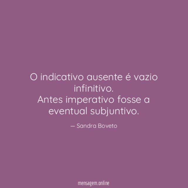 O indicativo ausente é vazio infinitivo
