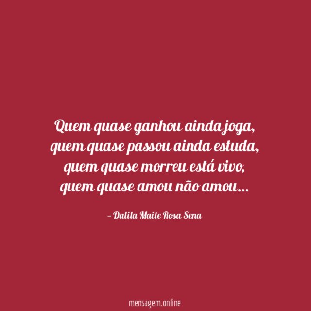 Quem quase ganhou ainda joga