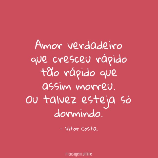 Amor verdadeiro que cresceu rápido tão rápido que